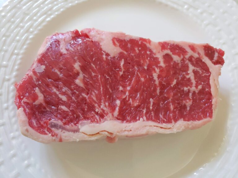 Prime-New-York-Strip-from-Costco-Marbling