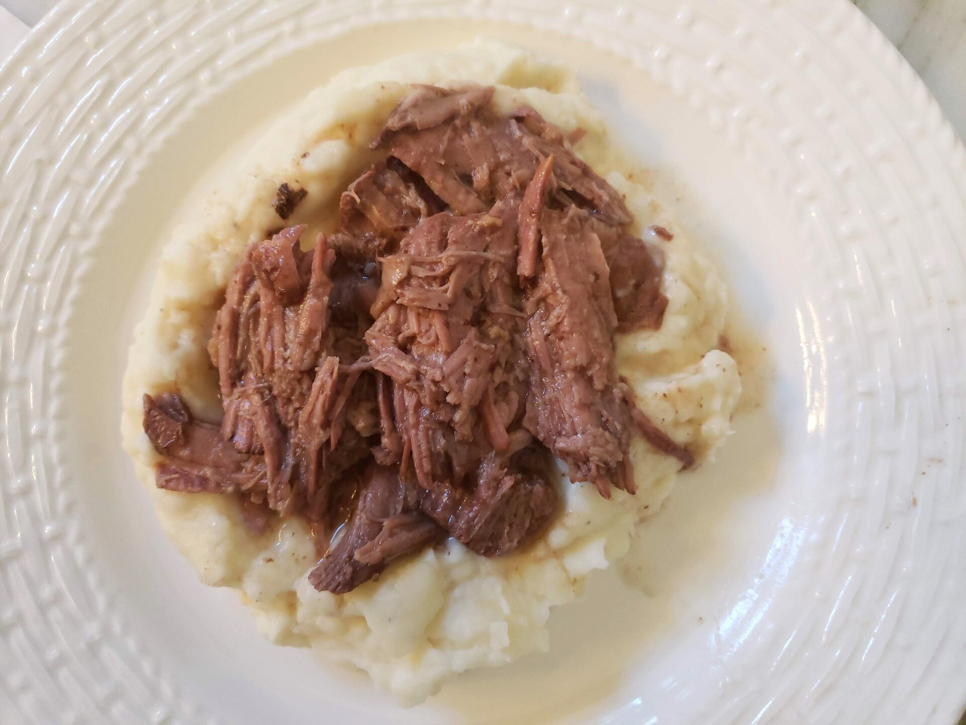 Pot-Roast-from-Costco-with-Mashed-Potatoes