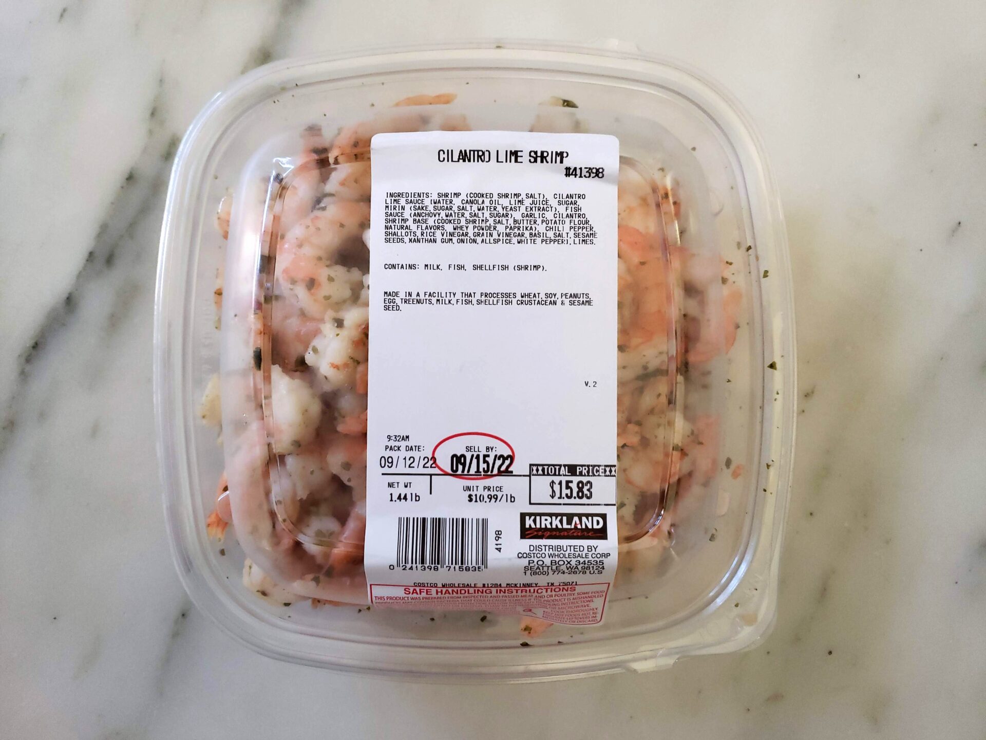 is costco cilantro lime shrimp cooked