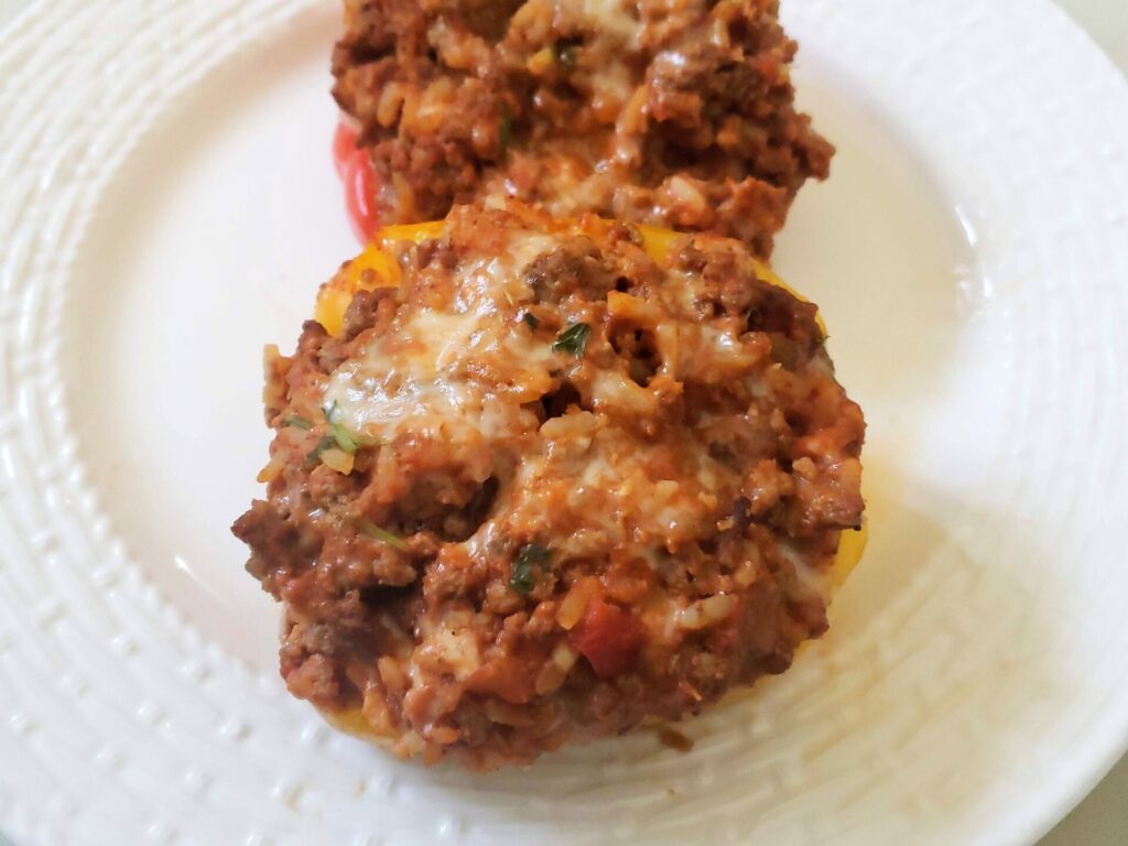 Bell-Pepper-Stuffed-With-Ground-Beef-Rice