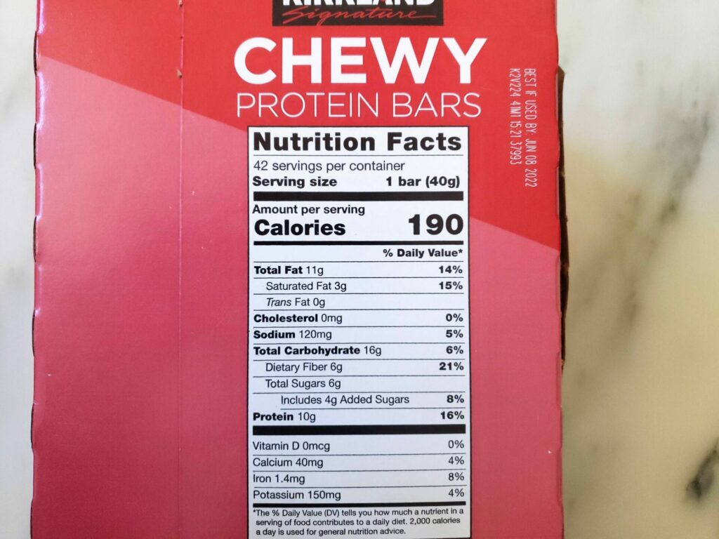 Costco-Chewy-Protein-Bar-Calories