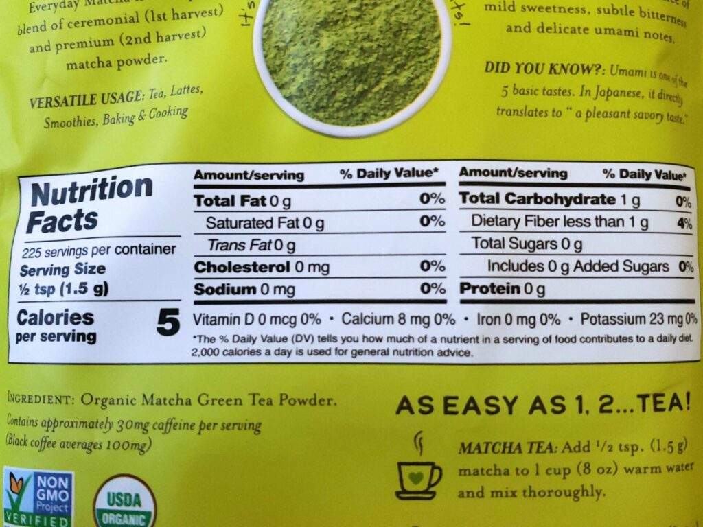 Costco-Matcha-Powder-Calories