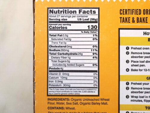Costco Sourdough Bread Nutrition Facts