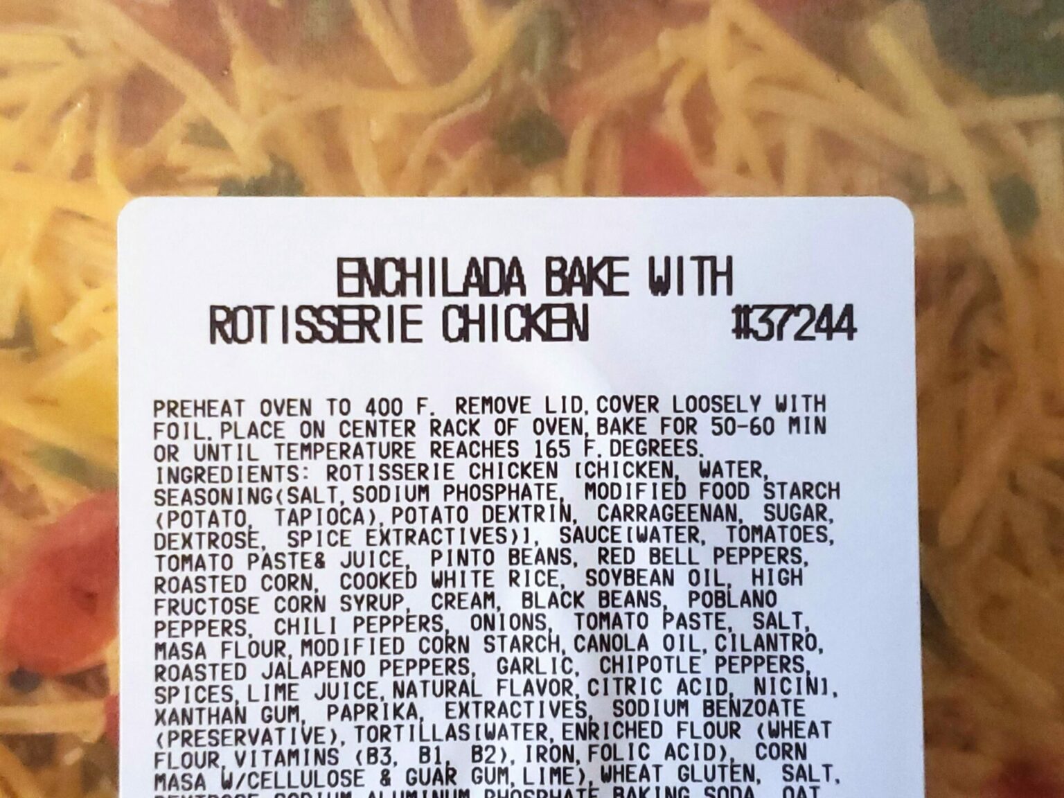 Costco Enchilada Bake Calories + Cooking Directions