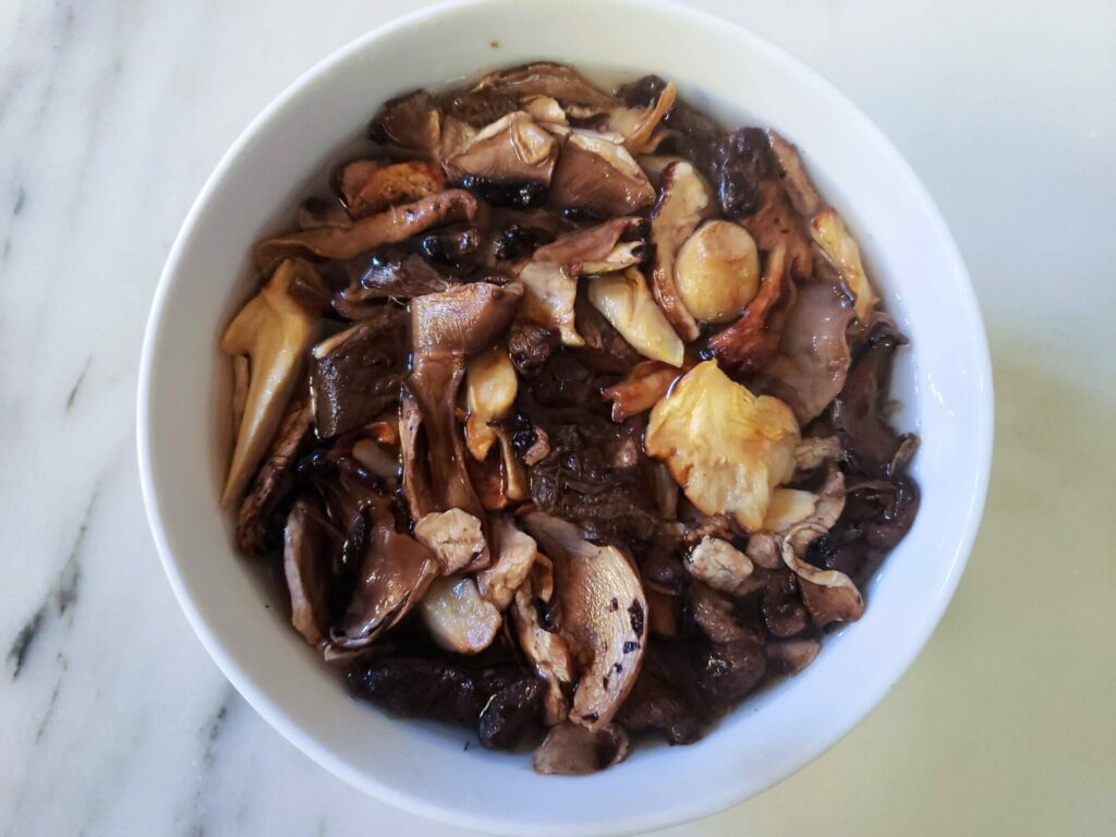 Soaking-Costco-Dried-Mushrooms