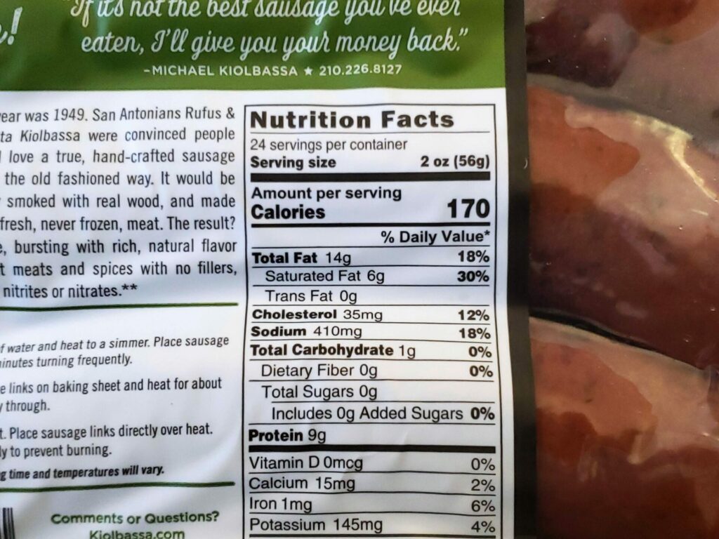 Costco-Jalapeno-Beef-Sausage-Nutritional-Information