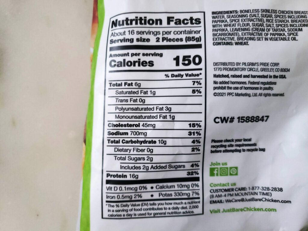 Just-Bare-Chicken-Strip-Nutritional-Information
