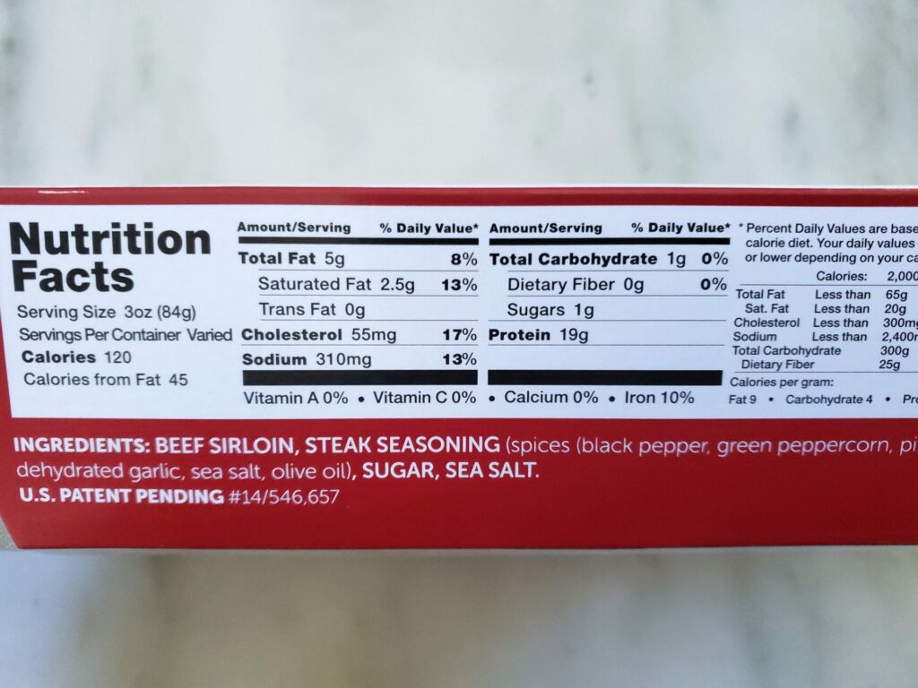 Costco Grass Fed Beef Sirloin Nutrition and Calories
