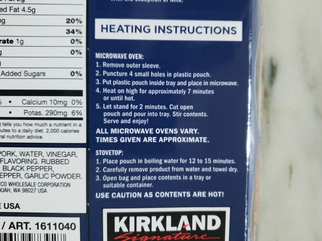 Costco Smoked Pulled Pork Heating Instructions