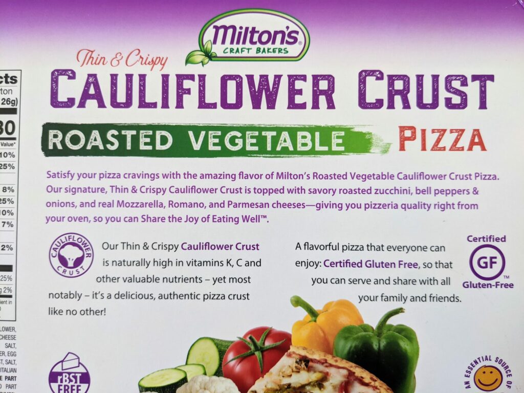 Costco Cauliflower Veggie Pizza - Miltons