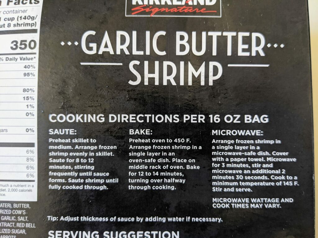 Costco Garlic Butter Shrimp Cooking Instructions