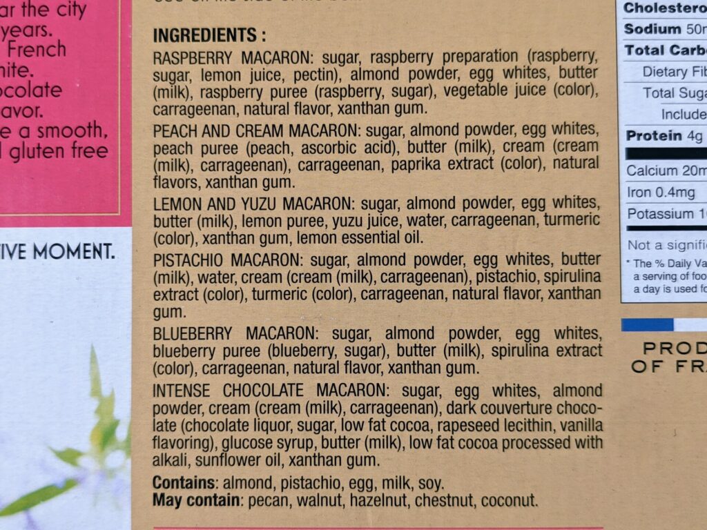 Costco Macaron Ingredients
