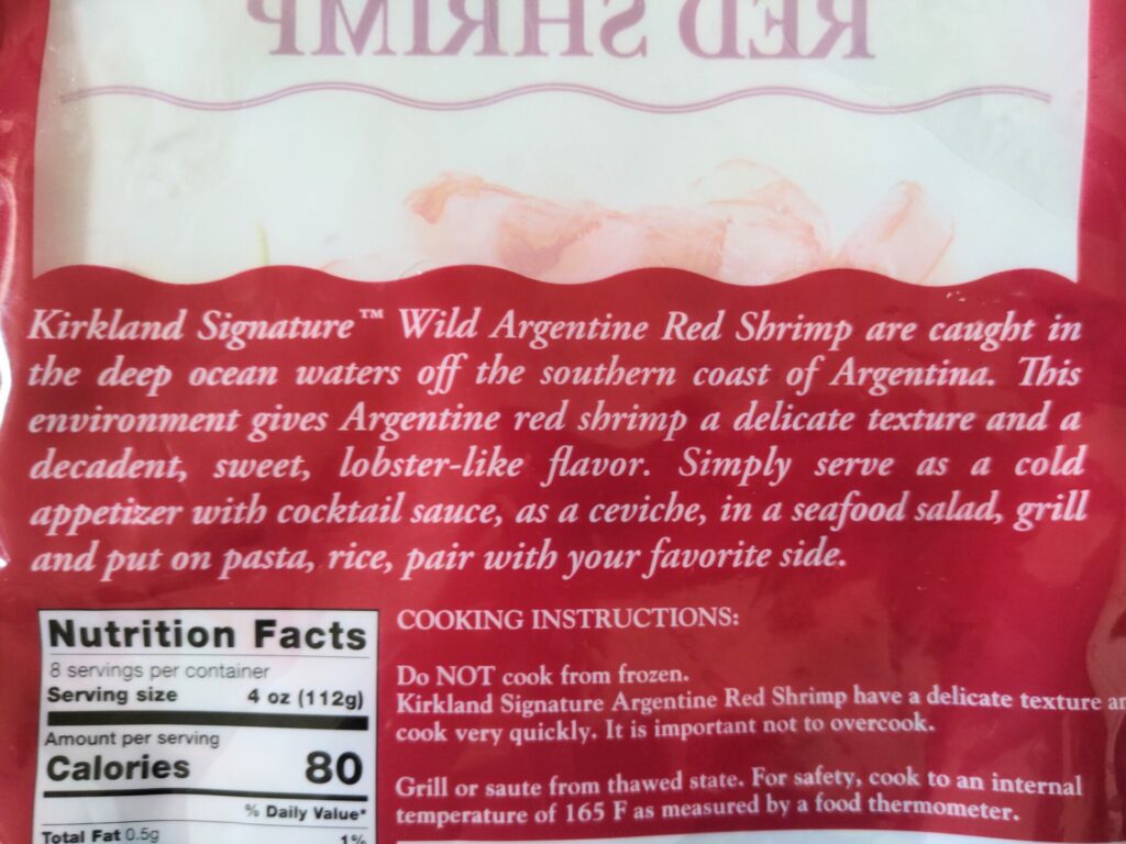 Kirkland Signature Argentine Shrimp