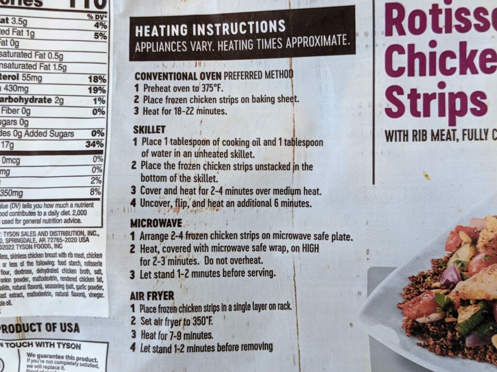 Costco Frozen Rotisserie Chicken Strips Cooking Instructions