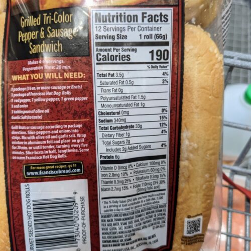 Costco Hot Dog Bun Calories