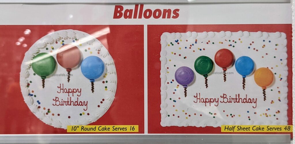 Costco Birthday Cake With Balloon Design