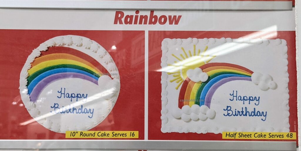 Costco Custom Cake Rainbow Design