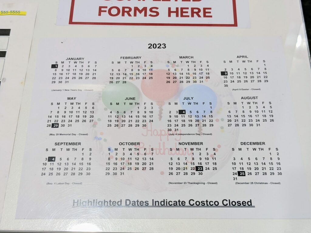 Costco Holiday Closures On Cake Order Kiosk
