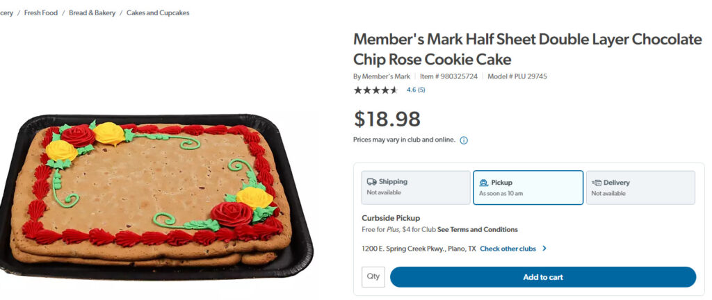 Sam's Club Sheet Cake Price