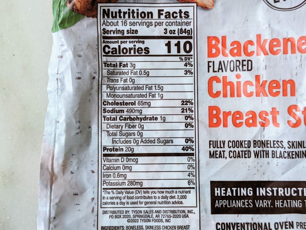 Costco Blackened Chicken Calories